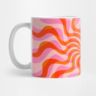 Swirl 70s Retro Abstract Pink and Orange Mug